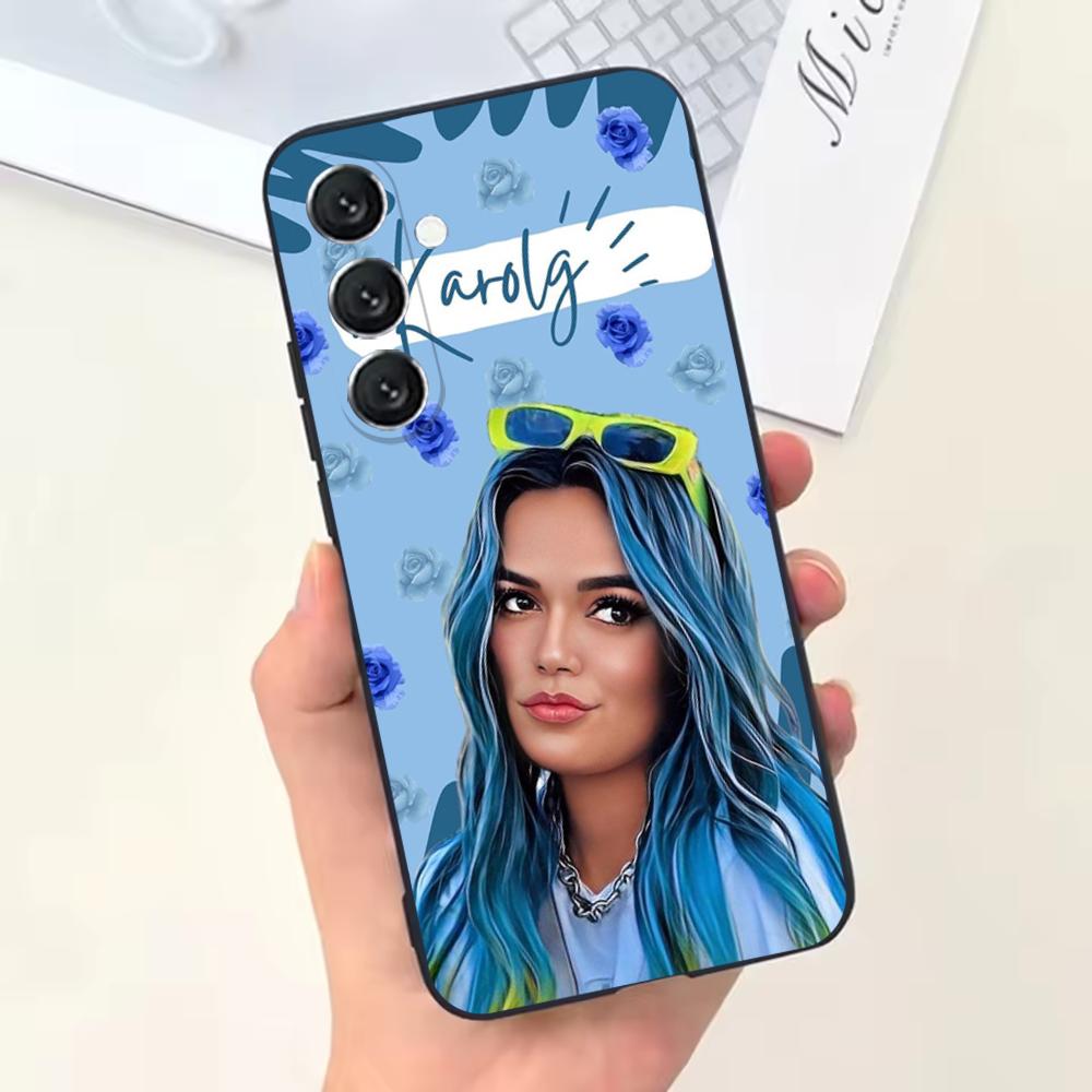 Karol G Dibujos Animados Phone Case For Samsung Galaxy A13,A21s,A22,A31,A32,A52,A53,A71,A80,Soft Black Shell