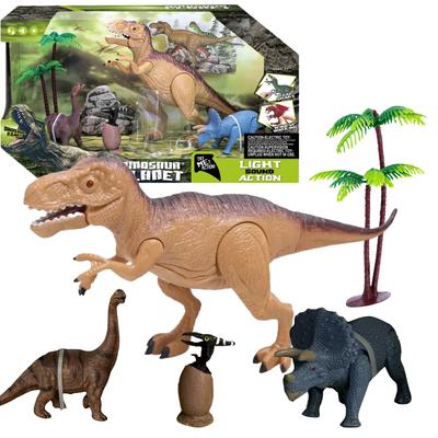 Zestaw 4 Figurek Dinozaurów 2 Drzewka Efekty Dźwiękowe I Świetlne