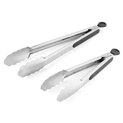 9/12 Zoll Edelstahl BBQ Grillzange Salat Lebensmittelclip Rutschfester Griff Brot Servierzange Koch-Grillzange Klemme