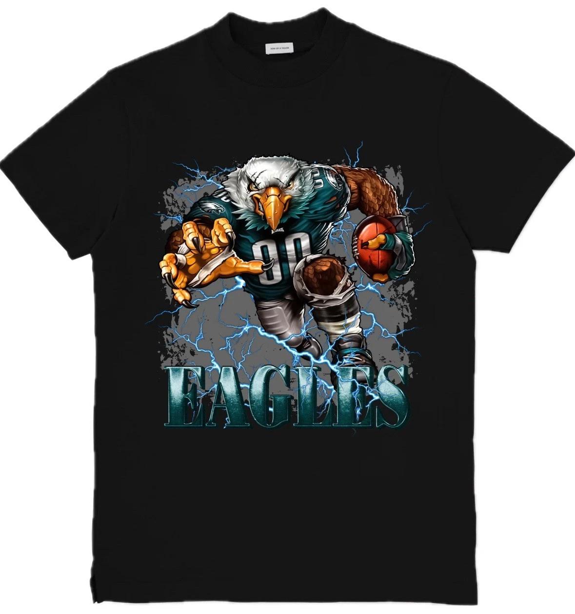 

Philadelphia Eagles Mascot NFL Custom Graphic 100% Cotton T-shirt Mens Tees Top Size S-3XL.. M