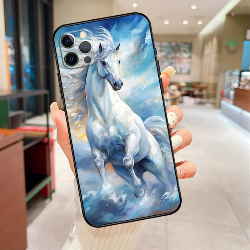 Animal Majestic Painting Horse Phone Case For iPhone 17 16 15 14 13 12 11 Pro Max Mini 16 Plus 16e 17 Air Protective Cover