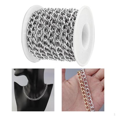 16 Feet Large Aluminium Curb Cuban Chains Twisted DIY S with Spool for Necklace Bracelet