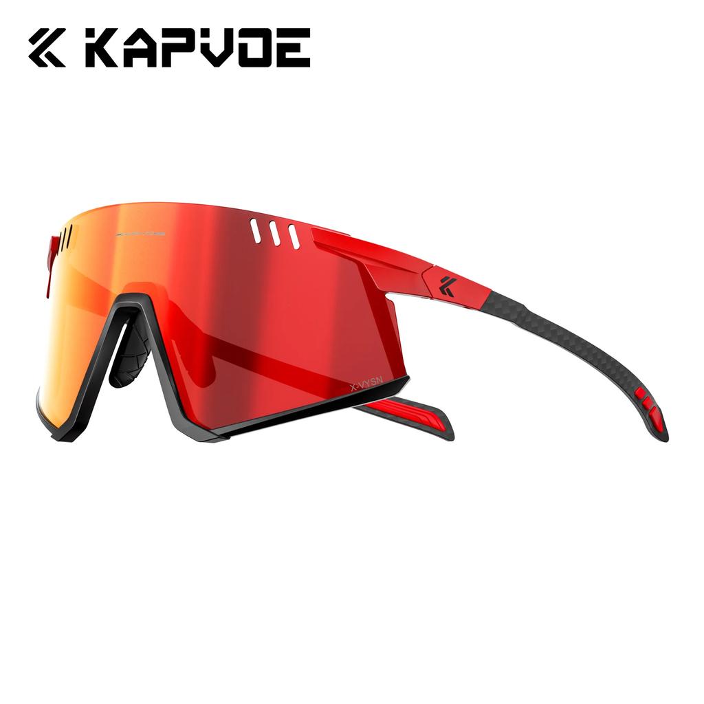 Kapvoe Real Carbon Fiber Sunglasses for Men Photochromic Glasses Ultralight Running Glasses Driving Golf Sports UV400 Women