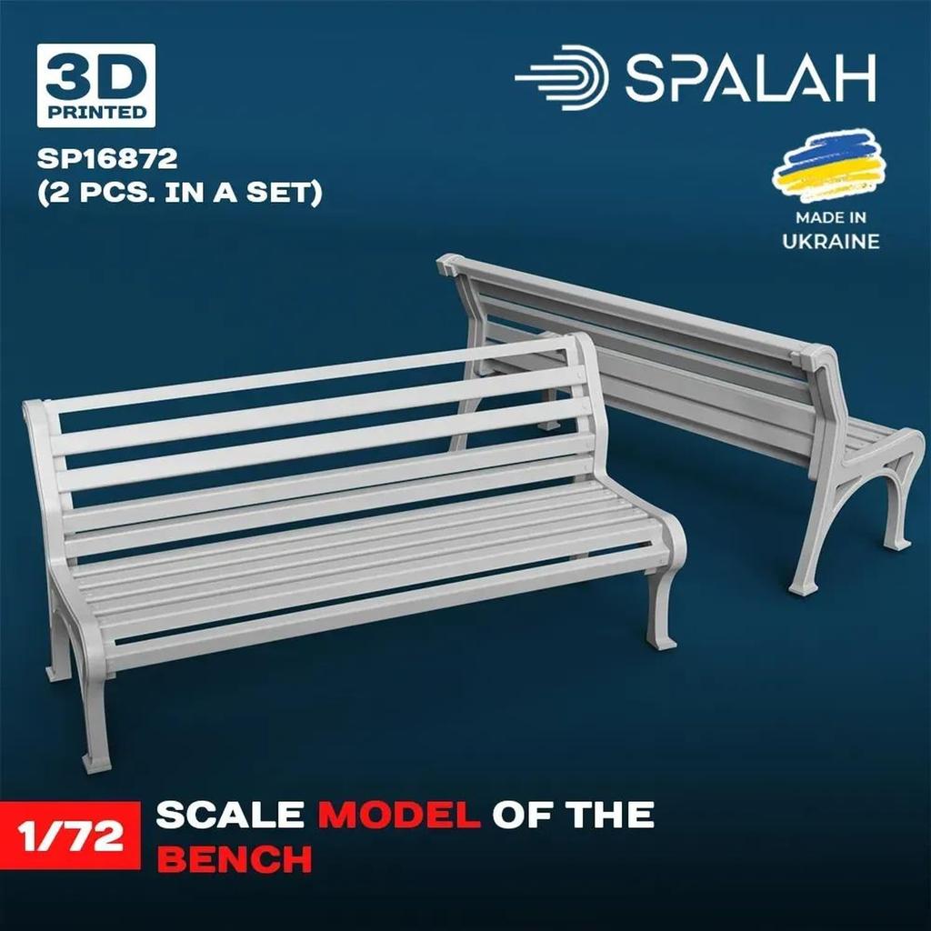 Spallach Scale Resin Kit of Park Benches of SPU16872 1/72 (Set 2) (Scenery Model)