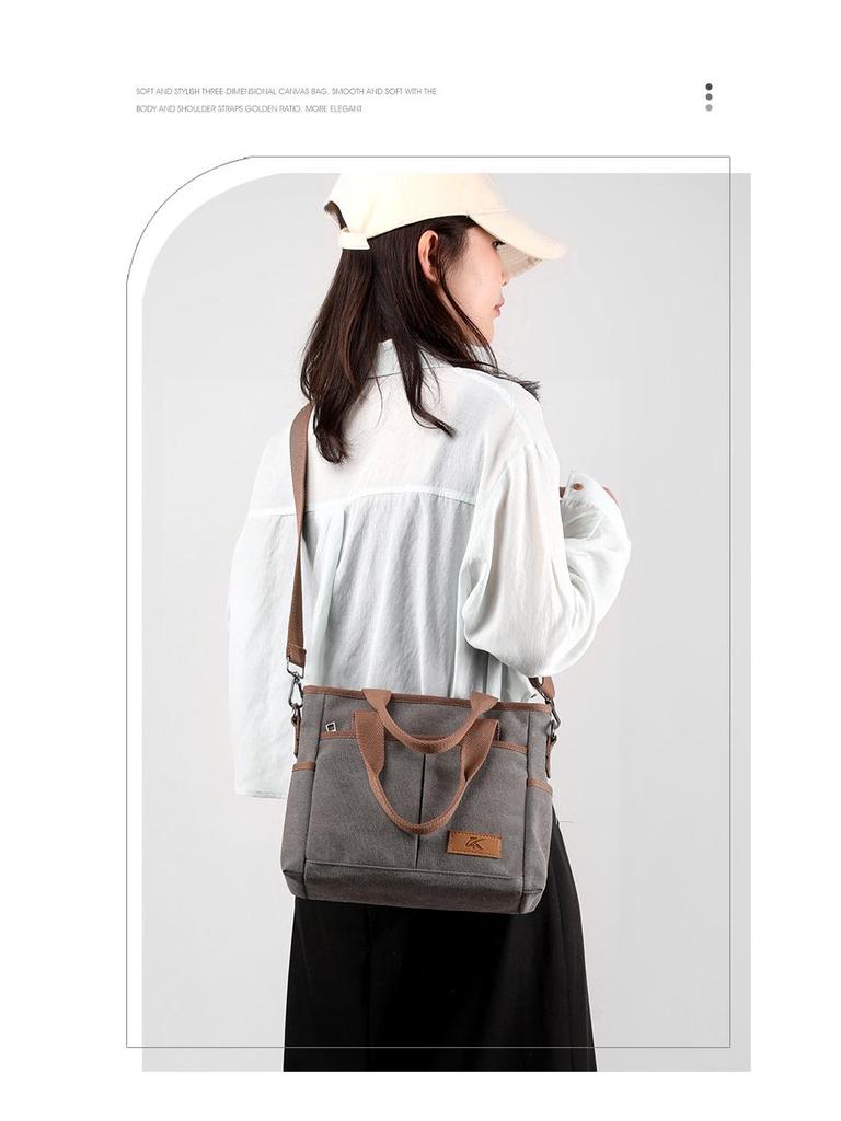 2025 Damen Trendige Schultertasche im koreanischen Stil: Vielseitige, modische Canvas-Handtasche und Umhängetasche mit großem Fassungsvermögen.