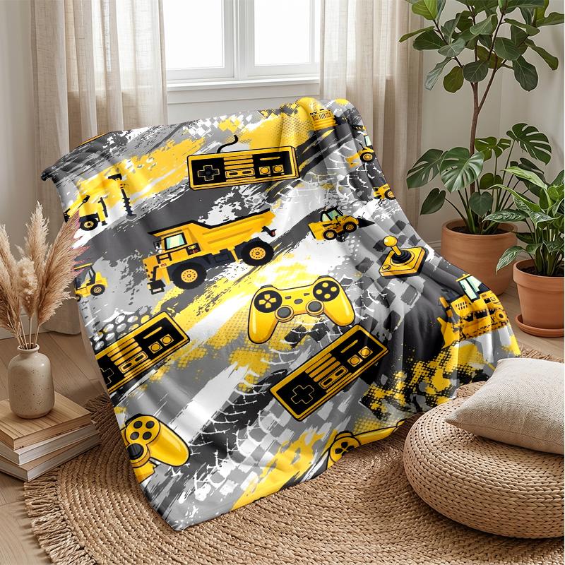 Red and Blue Game Controllers Theme Blanket Lightweight Warm Flannel Blanket Decorative Throw Blanket for Home Decoration