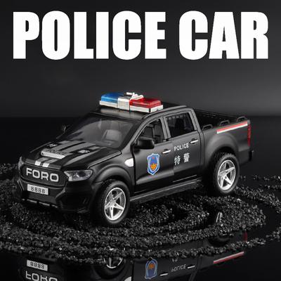 1/32 Scale Fords F150 Off-Road Pickup Truck Police Alloy Car Diecast Toy Car Model Sound Light Children's Toy Collectibles Gift