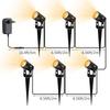 LED Landscape Lights 12W Low Voltage Waterproof Garden Pathway Light Wall Tree Flag Spotlights Spike Lawn Lamp with Transformer