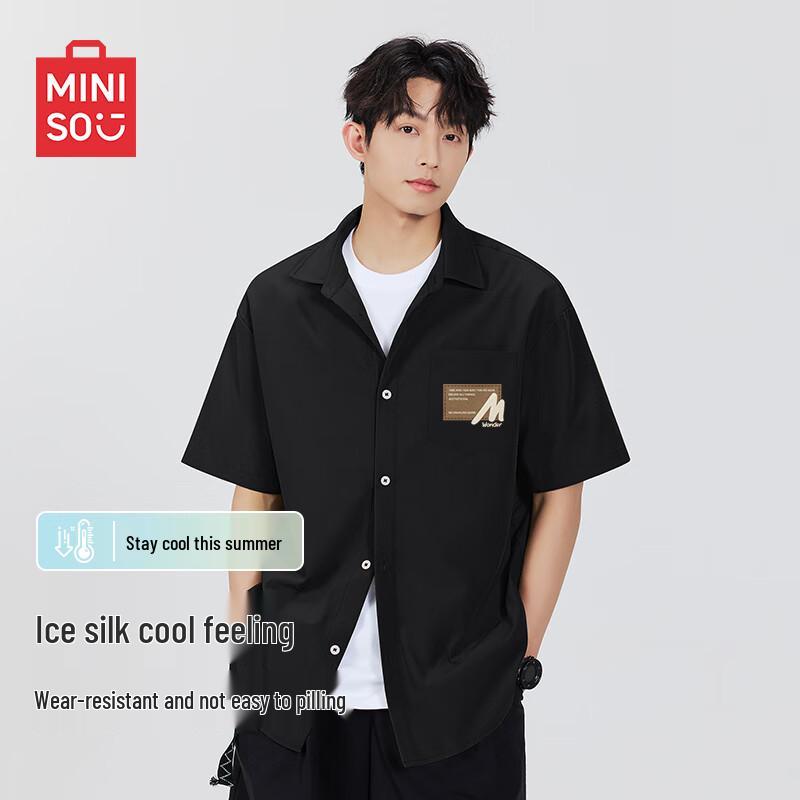 

MINISO Men s Ice Silk Short Sleeve Shirt 3XL