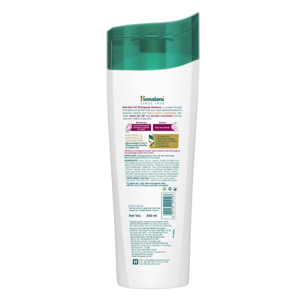 Himalaya Anti-Hair Fall Shampoo 340ml For Men And Women Reduces Hair Fall And Strengthens Hair With Bhringaraja And Palasha For Healthy Looking Hair