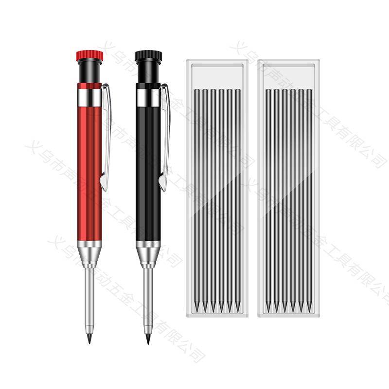 Em estoque: Lápis de Grafite Exclusivo de Metal com Ponta Longa de 2,8 mm para Furos Profundos em Marcenaria & Engenharia para Marcação & Posicionamento