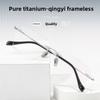 Ultra-light Pure Titanium Anti-blue Men's Square Rimless Glasses Custom Myopia Prescription Reading Glasses