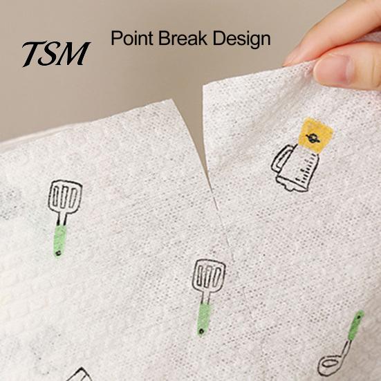 Reusable Dishwashing Cloth 50/100/200Pcs/Roll Kitchen Paper Towel Super Water Oil Absorbent Wet Dry Dual Soft Use Food Grade Tear-off Washable