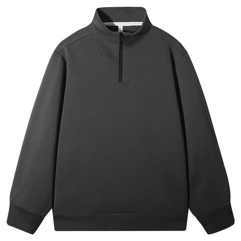 Men's Sweatshirt Solid Color Half Zipper Sweatshirt Men's Long-sleeved Jacket Zipper Base Shirt