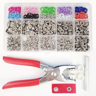 Zeckenknopfzangen-Set DIY Metall-Zecken-Druckknöpfe mit Befestigungszange Presswerkzeugsatz zum Nähen Basteln Kleidung Hosen Jeans