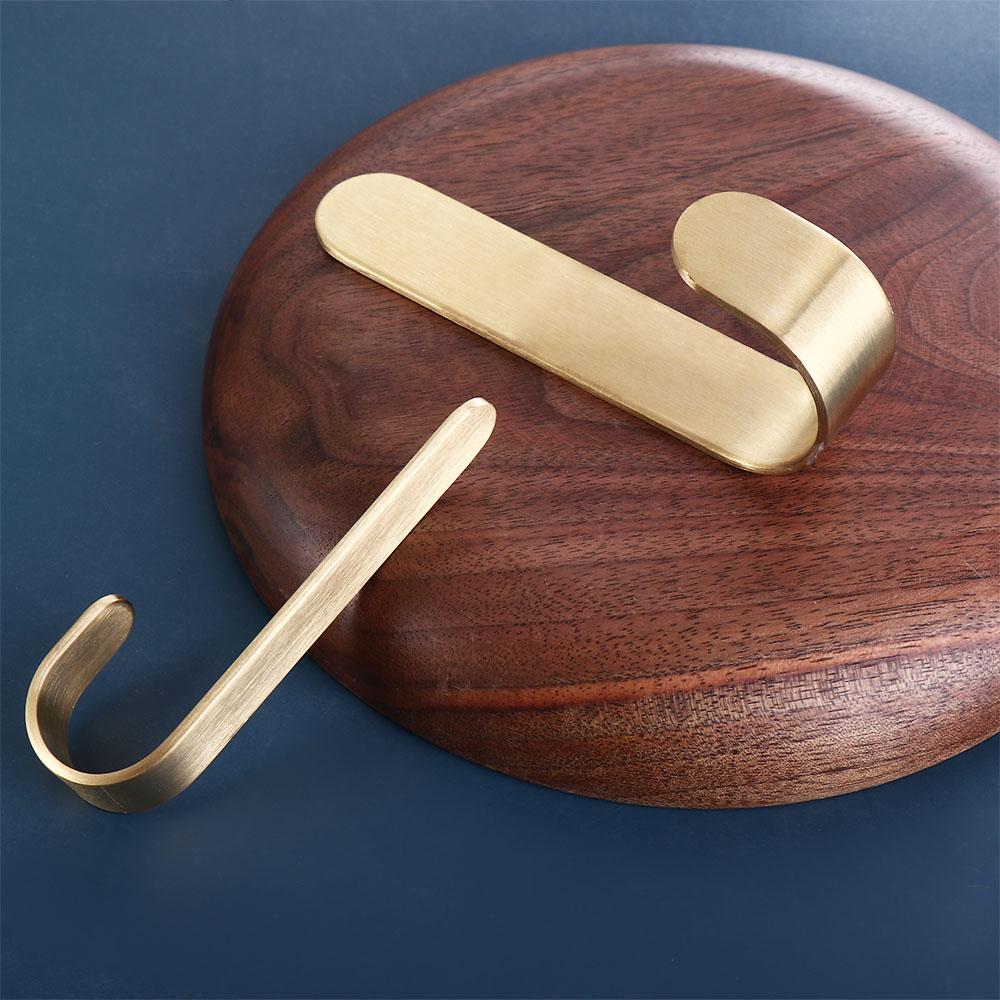 Gold Key Holder J Shaped Coat Hook Wall Mounted Wall Hook  Behind-door