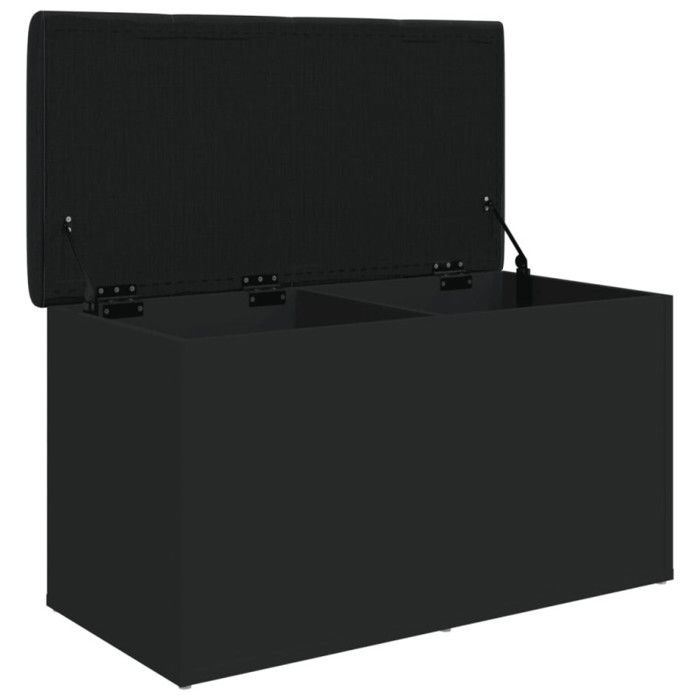 VidaXL Storage Bench, Storage Chest with Cushion, Organizer for Clothes Toys Hallway Living Room, Modern, Black 835048