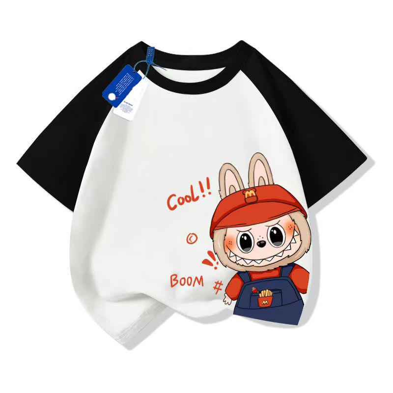 LABUBU Child Casual 3D Print Cartoon Anime Kids T-Shirt Summer Short Sleeve Tee Girl Boy T-Shirt Tops