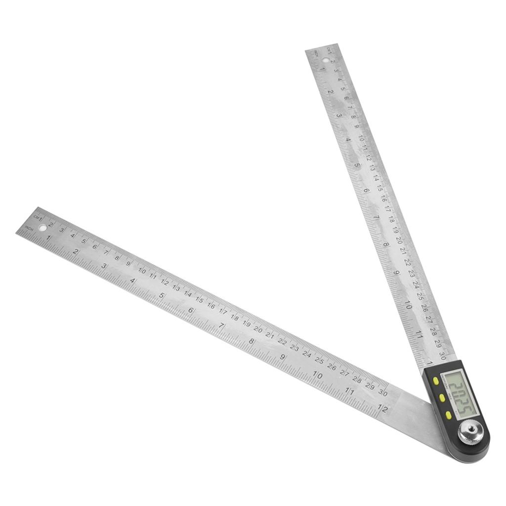 Digital Goniometer, Protractor, Miter Gauge, Ruler, 0.300mm, Electronic Stainless Steel Protractor, Digital, with LCD Display, for Easy and Accurate M