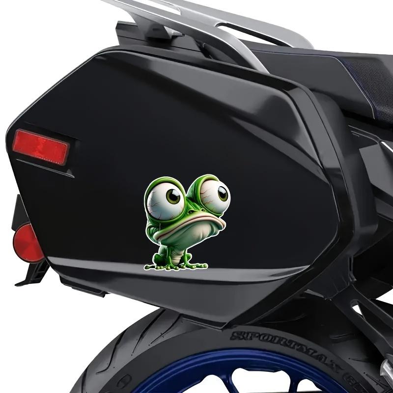 3D Cartoon Frog Stickers Motorcycle Stickers Waterproof DIY Motorbike Side Panels Fuel Tank Fairing Vinyl Decal Car Window Decor