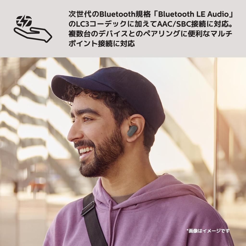 Philips TAT3509 True Wireless Earphones Hybrid Active Noise Cancelling Up to -40dB Bluetooth 5.3 AAC IPX4 Water Resistance Gray