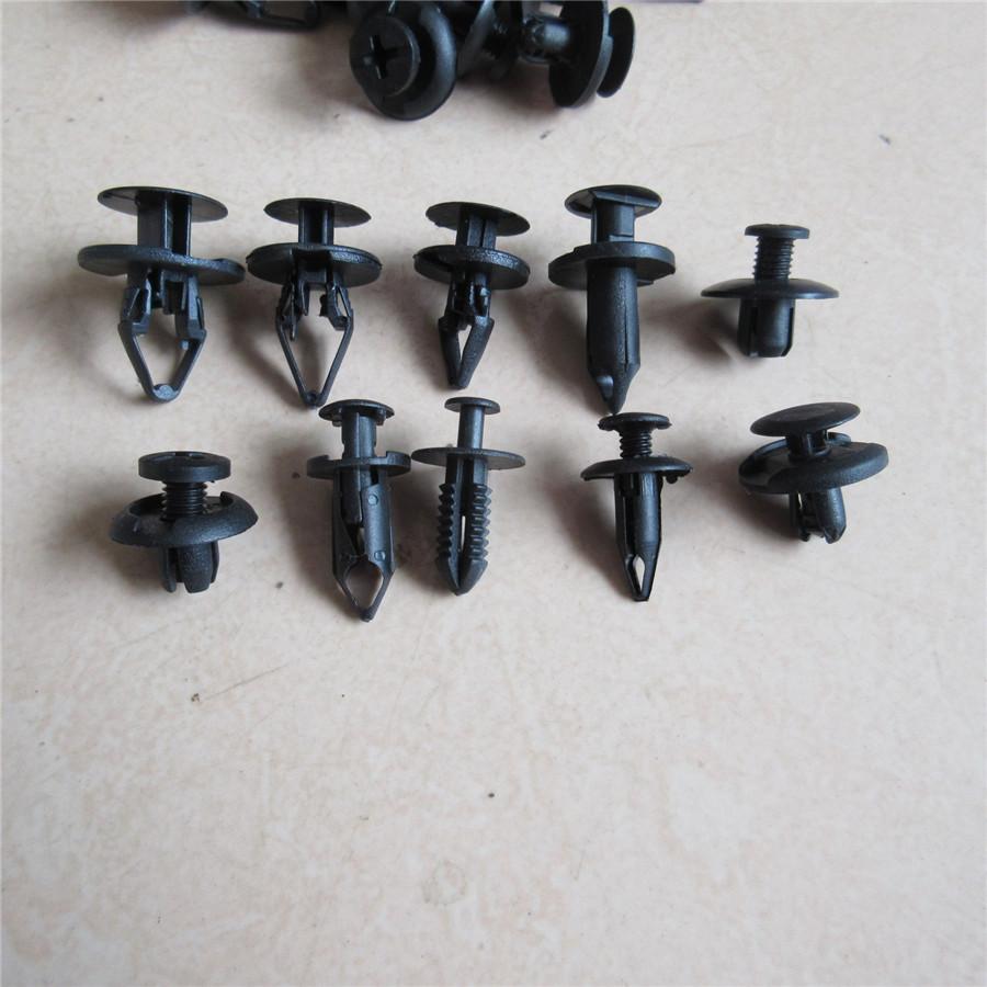 100Pcs 10Sizes Plastic Car SUV Fastener Bumper Panel Fender Clips Push Pin Rivet