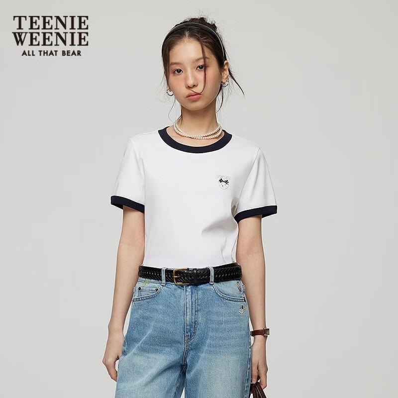 Teenie Weenie Women's Bear Print Round Neck T-Shirt