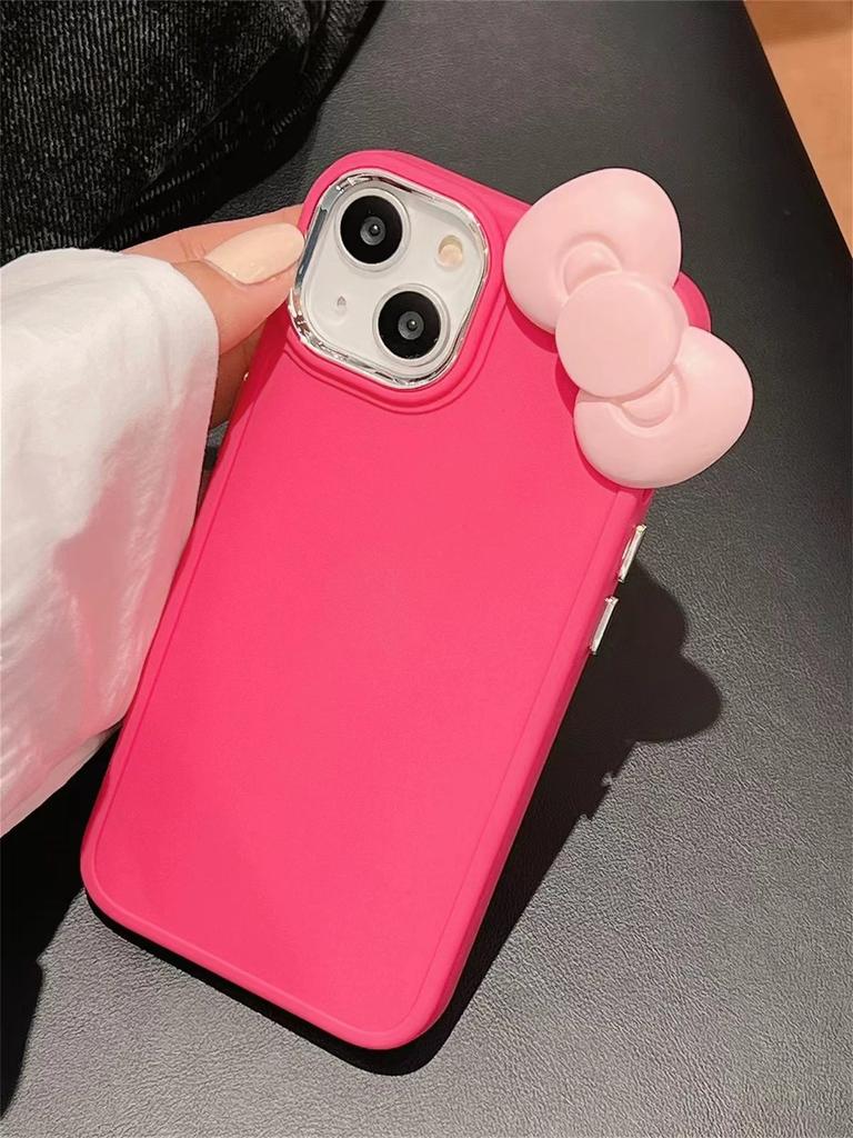 Applicable iPhone17promax mobile phone case 16pro three-dimensional bow Apple 15/12 soft case 11 protective case