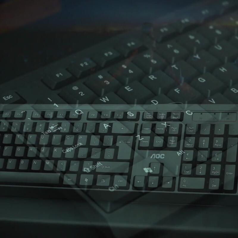 AOC KM160 Wired Keyboard and Mouse Combo with Mouse Pad