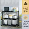 Floor-standing Detachable Kitchen Storage Rack with Wheels and Pot Holder for Microwave and Oven