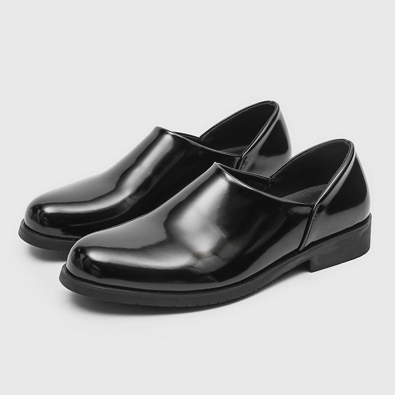 Summer for Daily Office Men's Lazy Shoes Patent Leather Slip - on Loafers  Anti - Slip Wear - Resistant Solid Color Dress Shoes