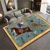 Fashion Ethnic Frame Carpet Horse Home Decor Rectangle Room Rug Black Green Orange Living Room Bedroom Bedside Floor Table Mat