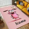 Custom Name Pink Piggy Living Room Non-Slip Area Rug Soft Carpet for Bedroom Kids Playroom Sofa Office Home Decor Doormat
