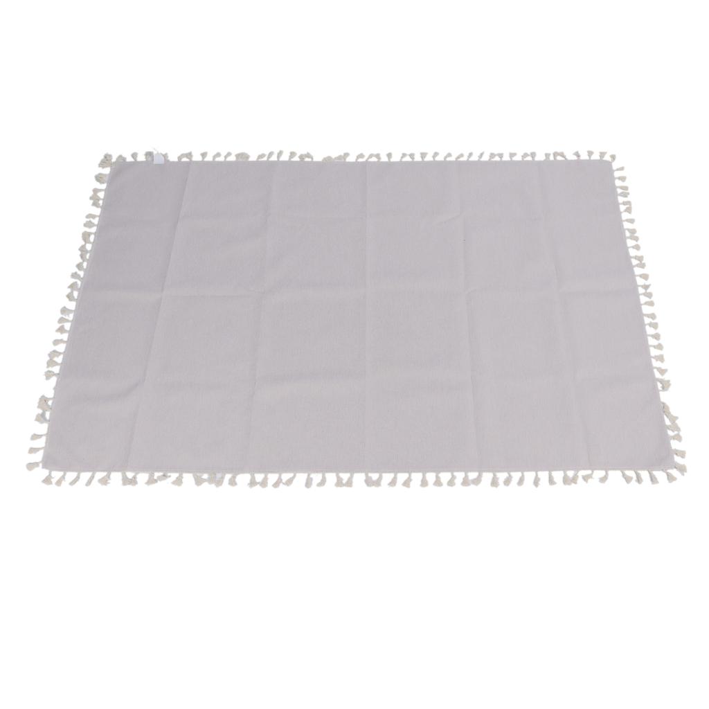 Cotton Linen Tablecloths Waterproof Oilproof Washable Wrinkle Free Tassels Rectangle Dining Table