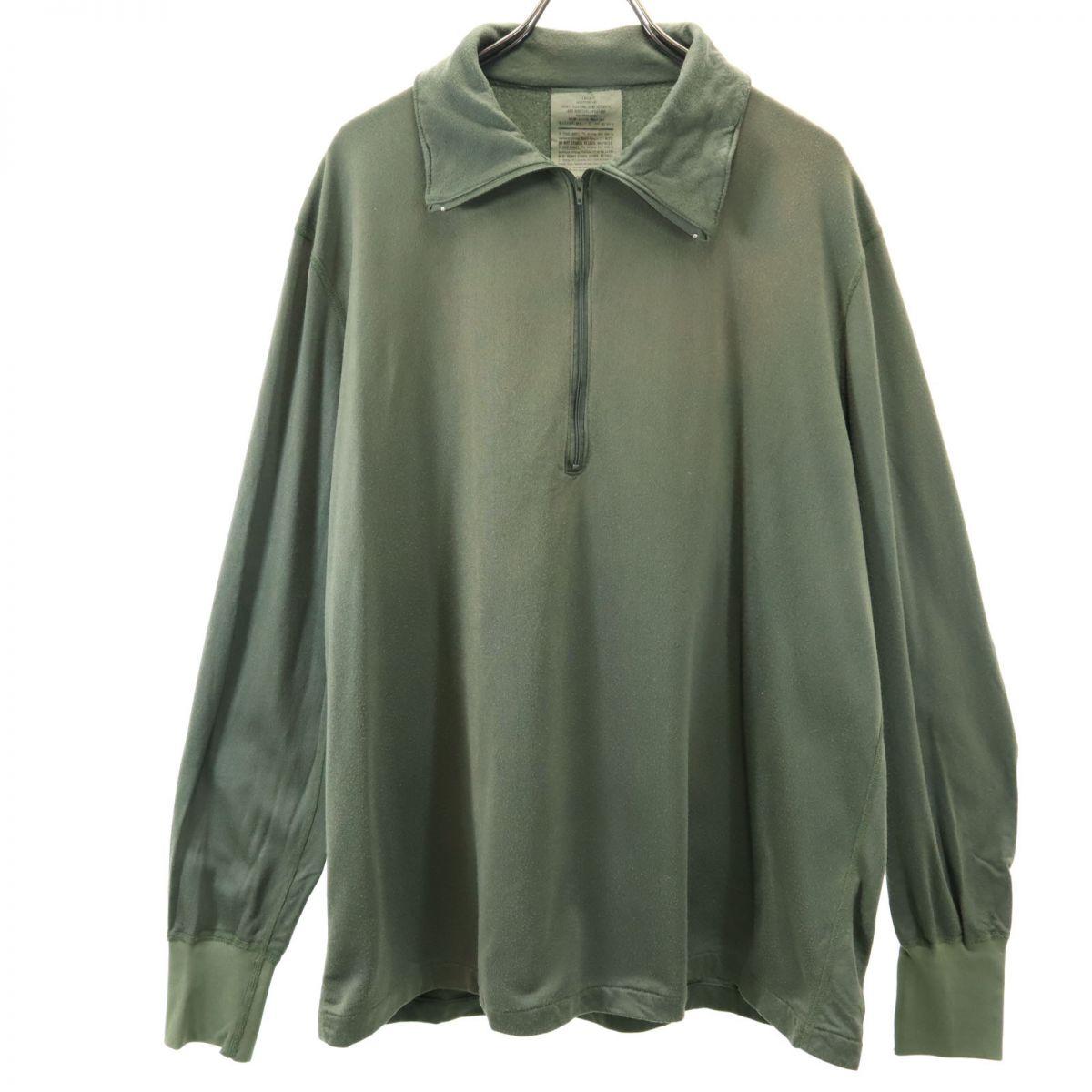 

US ARMY 90s Sleeping shirt Long sleeve Half zip sweatshirt trainer L Men s Used