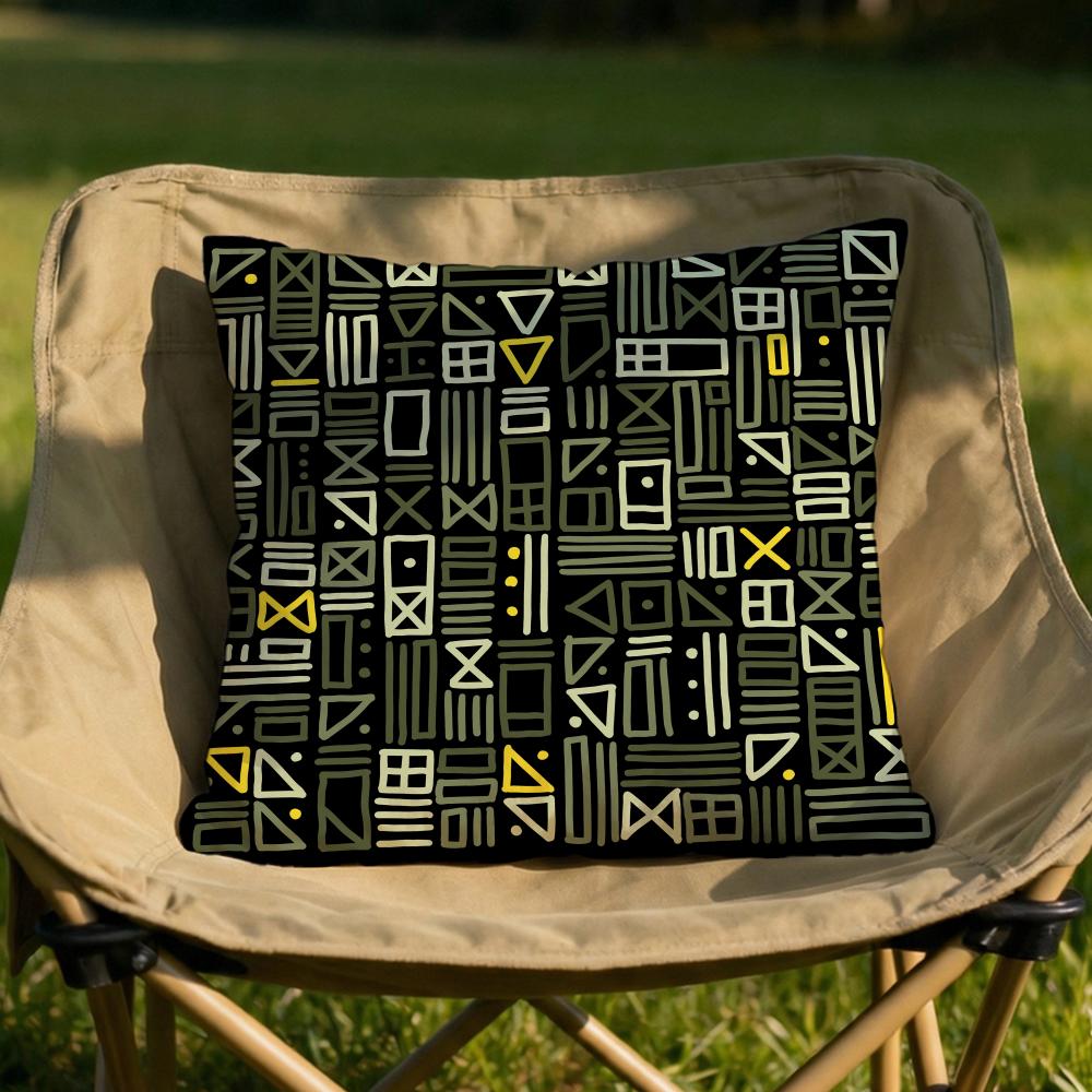 African Tribal Pattern Cushion Cover Soft Reversible  Durable Pillow Cover  MultiScene Use for Home  Car Daily Comfort