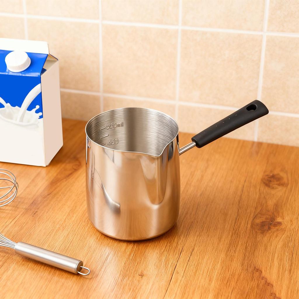 1pc 350/600/900ML Turkish Coffee Pot Milk Pots Stainless Steel Chocolate Melting Pan Sauce Heating Coffee Moka Pot Kitchen Tools