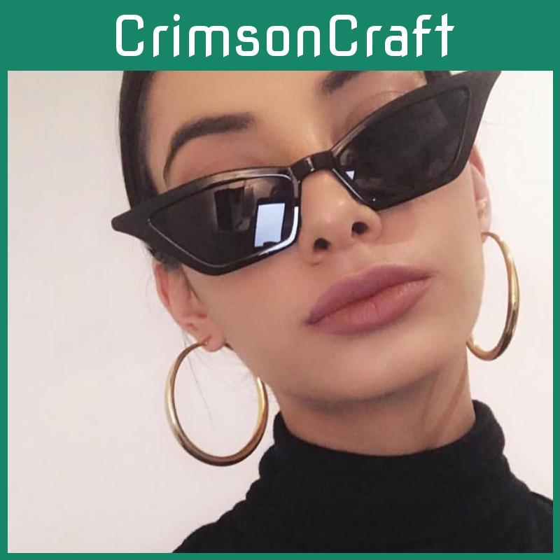 High-quality Women Cat Eye Design Sunglasses Featuring Retro Small Eyeglass
