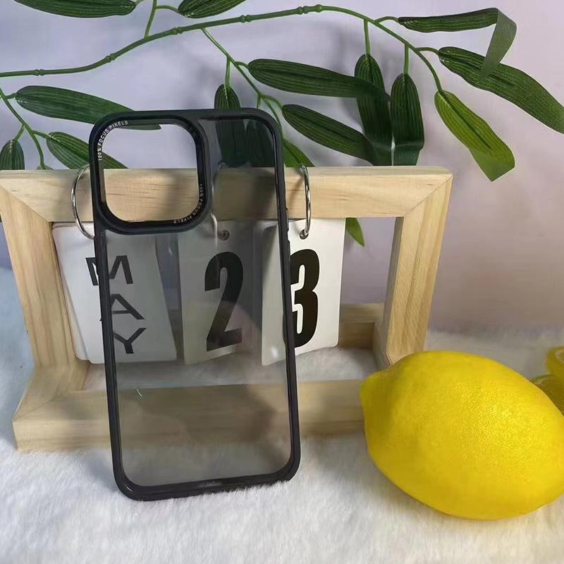 Metal Frame Suitable for Apple 15 Promax Mobile Phone Case Simple Light Luxury Acrylic IPhone 13 Anti-fall Hard Case