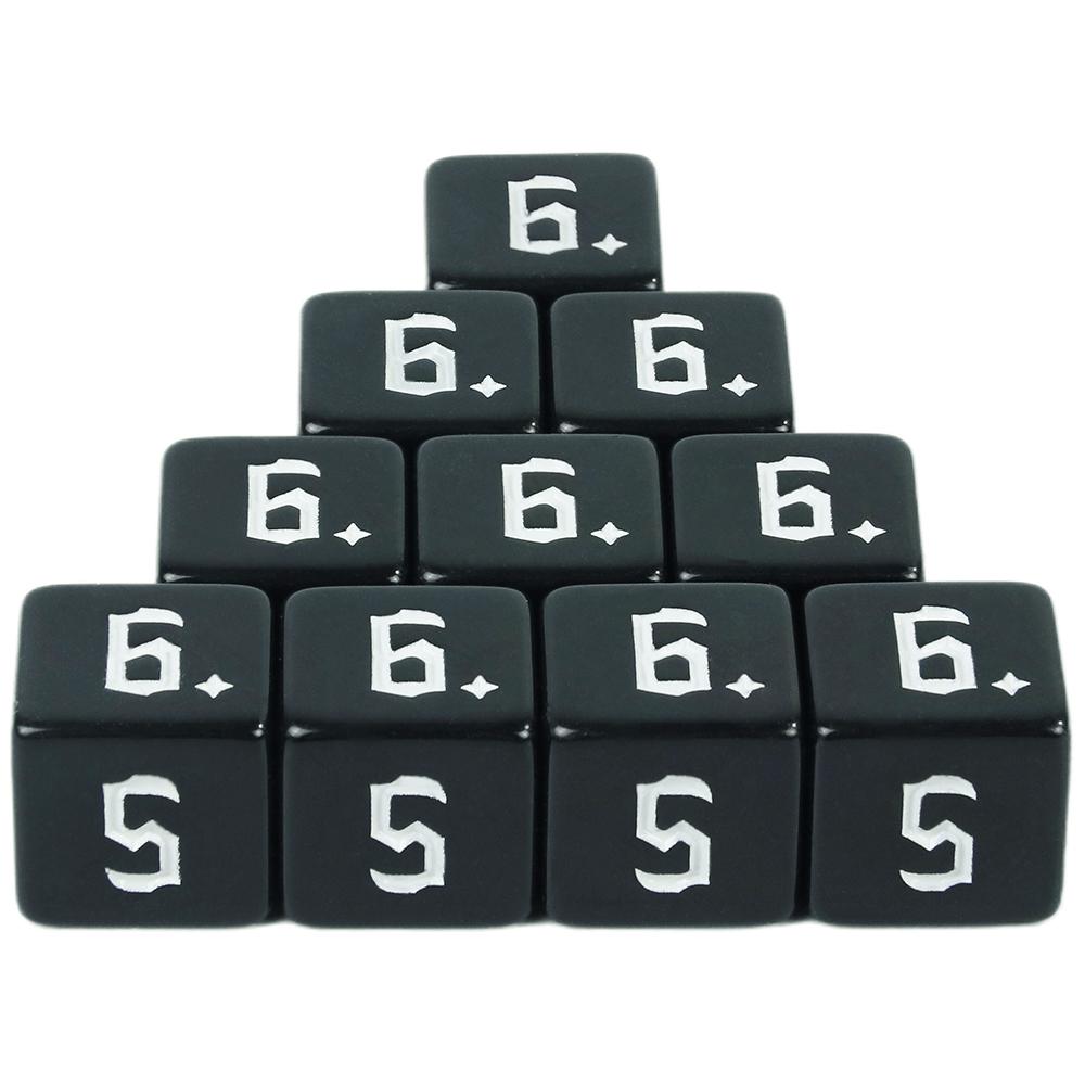 Czarne kostki 10szt. 6-ścienne kostki wielościenne do RPG D&D Akcesoria Stół Plansza Gra RPG Kostki