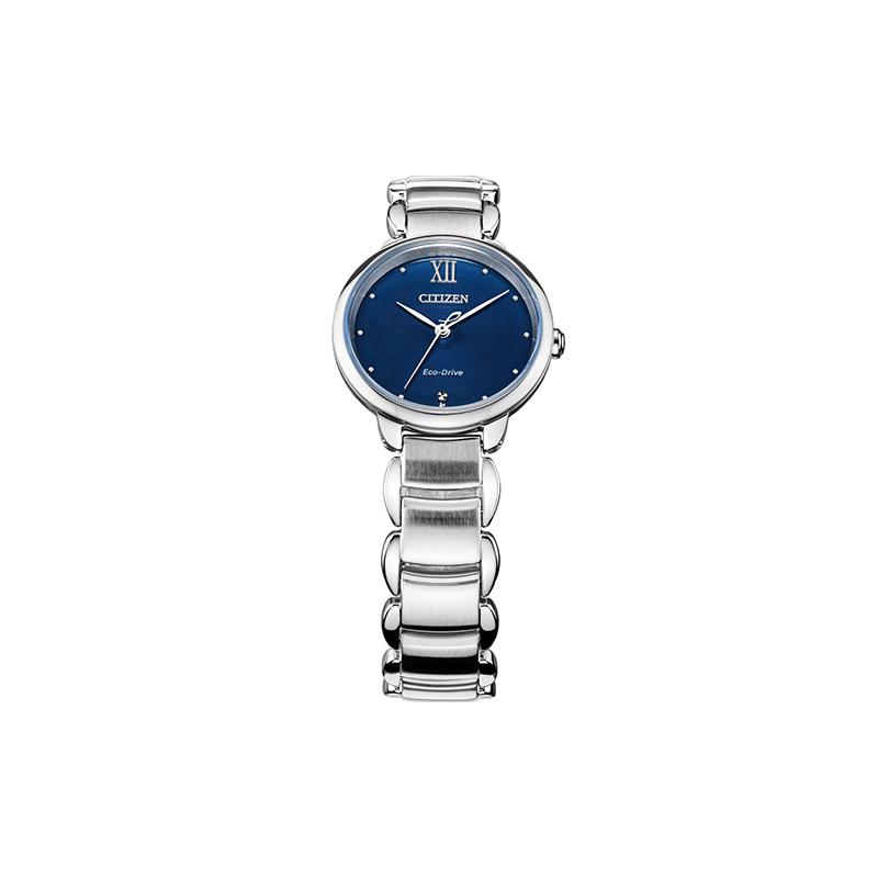 Citizen Eco-Drive Series 50m Waterproof Fashion Solar Quartz Steel Strap Women's Watch Blue Dial EM0920-86L