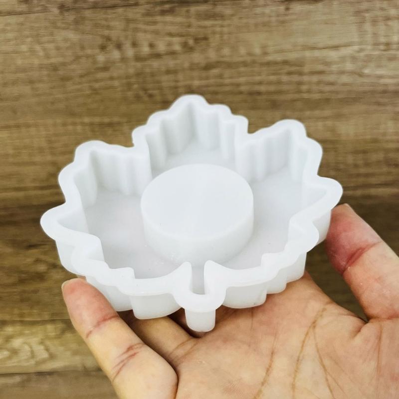2Pcs Leaf Shaped Silicone Molds for Epoxy Resin Silicone Candle Holder Molds for Candle Stand Tealight Holder Decoration