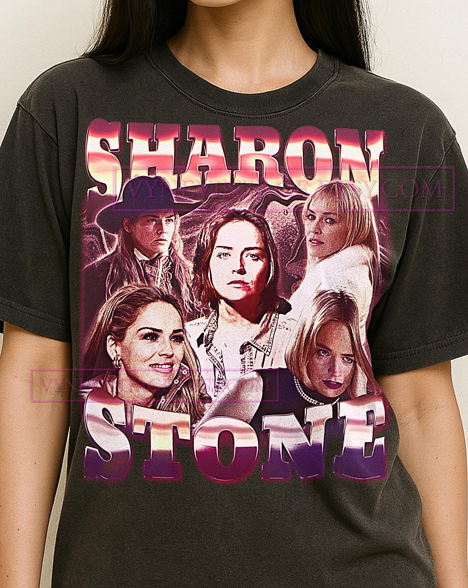 SHARON STONE T-Shirt, Vintage Actress Star Hollywood Legend Performer Tee, 90s Retro Throwback, Sharon Stone Sweater 3XL