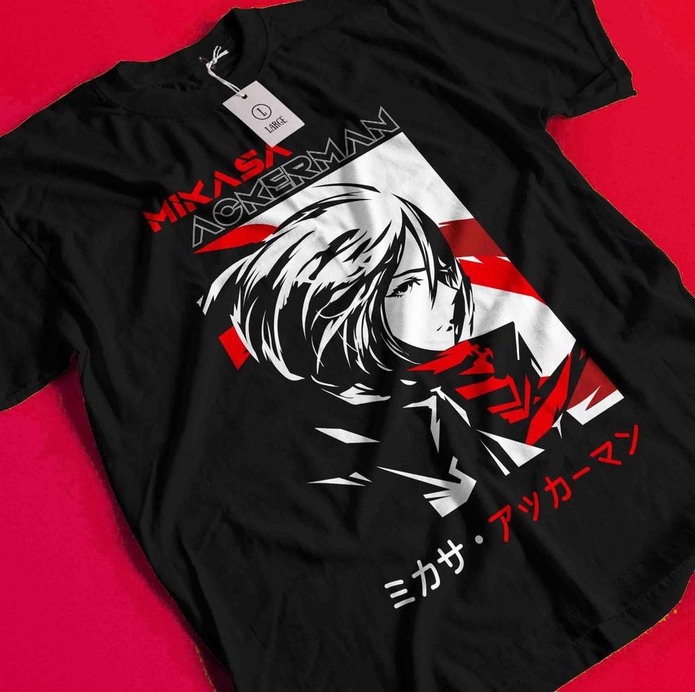Attack on Titan T-Shirt Mikasa Anime Eren AOT Levi SNK Manga Graphic Unisex Tee BB410