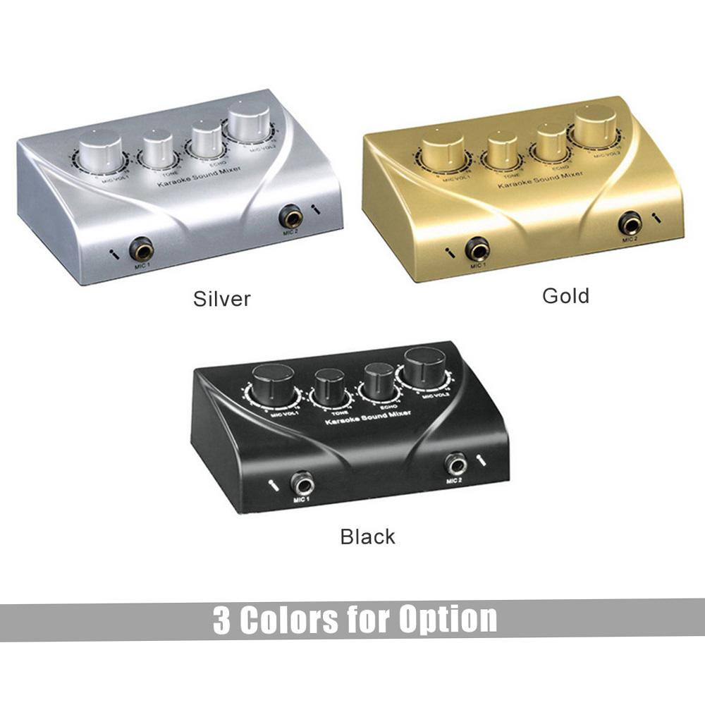Karaoke-Soundmixer mit zwei Mikrofoneingängen und Kabel