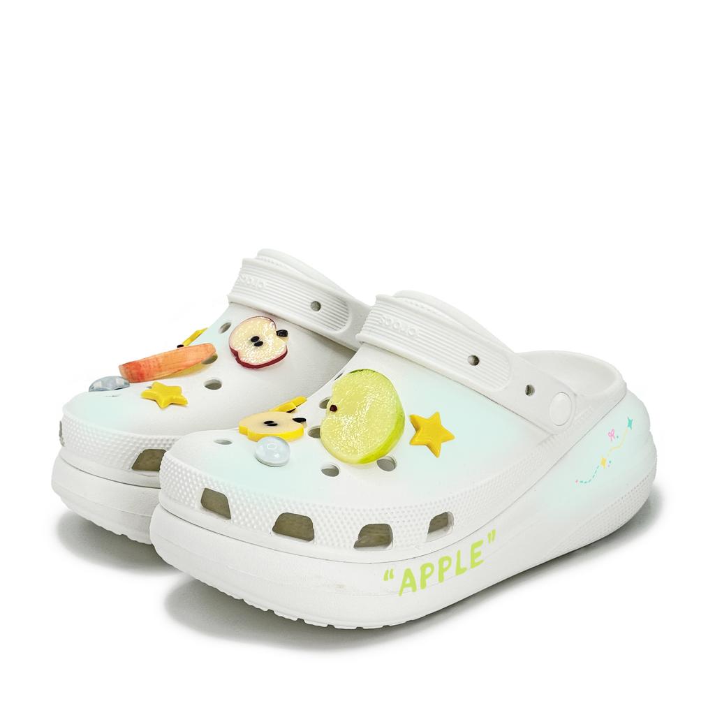 Crocs Crush Clog Rock Sugar Apple EVA Summer Fresh Cute Fruit Decorative Buckle Graffiti Hole Shoes Women's Pale Teal