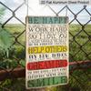 2D Flat, 1pc "Be Happy Dream Big Smile" Aluminium Sign - 8"x12" Rustic Vintage Inspirational Decor, Perfect for Home, Classroom & Office Wall Art