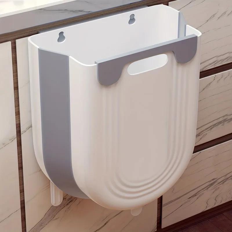 S/L Kitchen Folding Hanging Trash Can Home Bathroom Cabinet Wall Mounted Trash Can Kitchen Accessories DROPSHIPPING