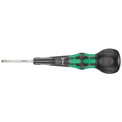 WERA Ball Clip Phillips Screwdriver with Ball Handle, Tip Size 1, 80mm Shaft Length (Product Code: 007905)