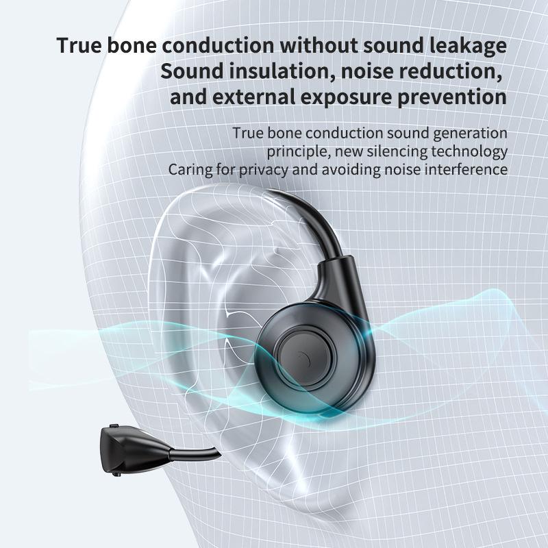 New M2 Dual Ear Hanging Bone Conduction Bluetooth Earphones - Wireless, Non-In-Ear, Sports Neckband Design